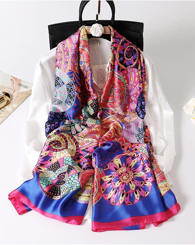 Fashion Scarves Scarf 100% Silk Feeling Scarf Silk Like Scarves Long - Image 6