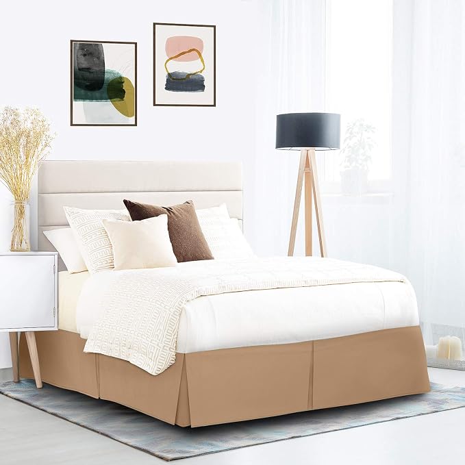 Nestl Light Brown Full XL Bed Skirt - Image 9
