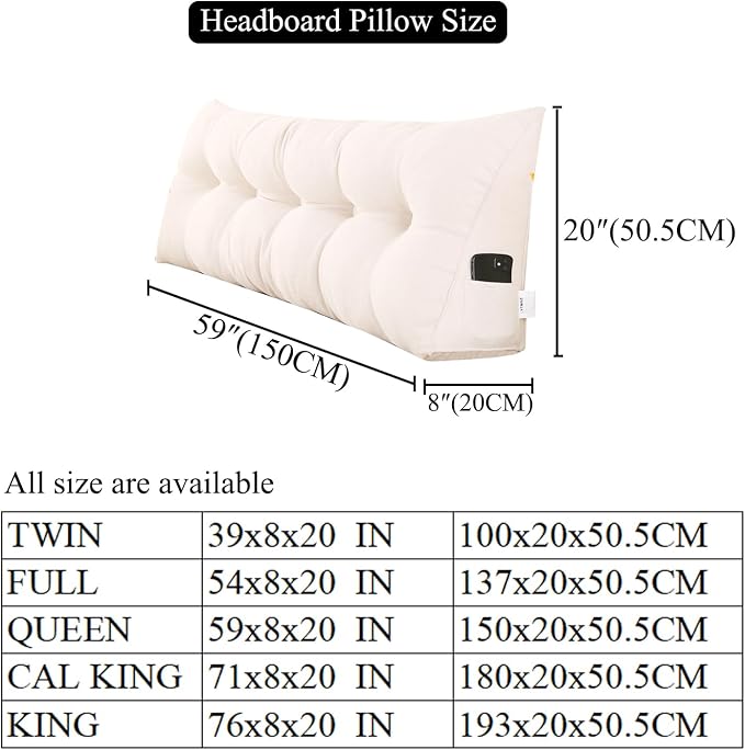 Triangular Wedge Pillow headboard Queen Size - Image 2