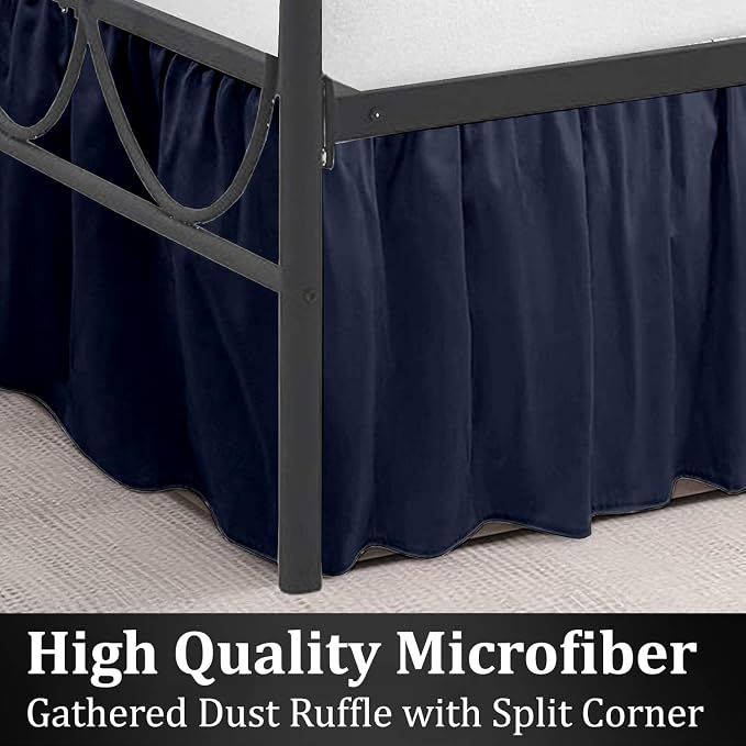 SKY BEDDINGS - Queen Size Ruffled Bed Skirt - 18 Inch Drop Dust Ruffle Bed - Image 4