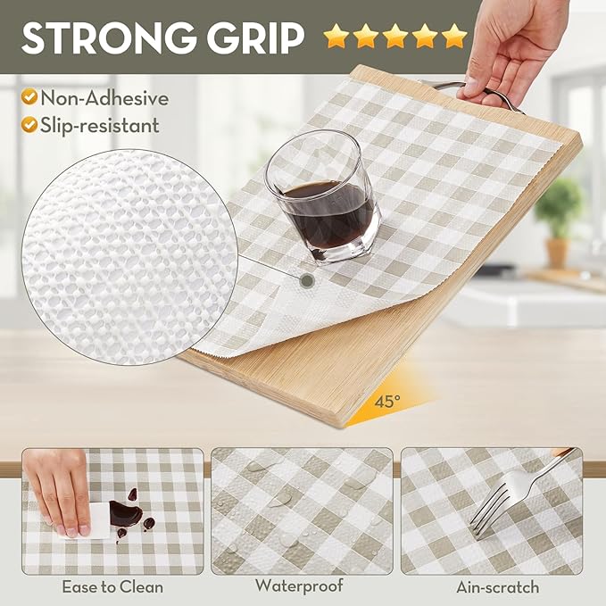 Drawer Shelf Liner, Non-Slip Kitchen Cabinet Liners Non-Adhesive Thick Strong - Image 2