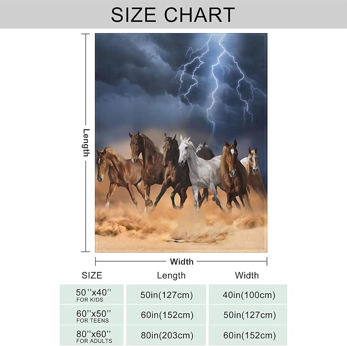 Lightning & Horse Throw Blanket - Image 4