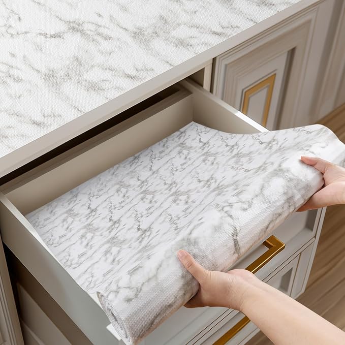 Shelf and Drawer Liner for Kitchen Cabinets Non-Adhesive, Strong Grip Non-Slip by Shinlendid