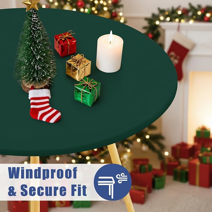 Round Spandex Tablecloth, Elastic Fitted Waterproof Tablecloths - Image 3
