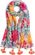 Scarf for Women Lightweight Soft Floral Leopard Printed Scarves Fall Winter by QIUTIMIY