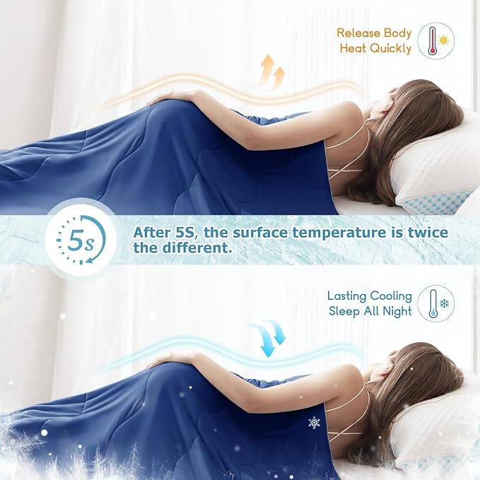 EASELAND Cooling Comforter Queen, Cold Touch Fabric Absorbs Body Heat, - Image 4