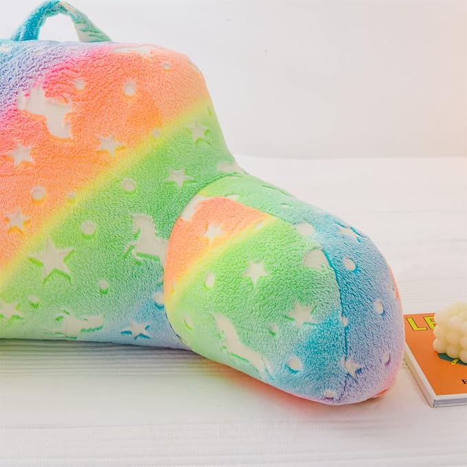 Meeting Story Colorful Gradient Rainbow Star Unicorn Luminous Reading Pillows - Image 5