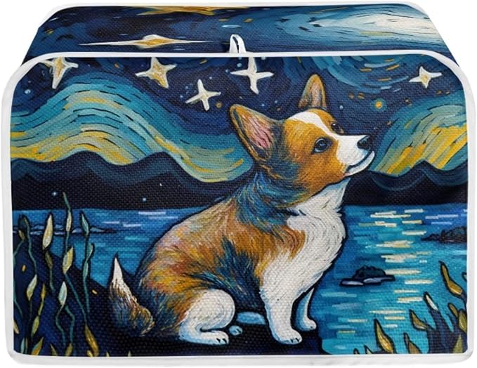 ZFRXIGN Corgi Toaster Cover, 2/4 Slice, Starry Night, Dust Cover by ZFRXIGN