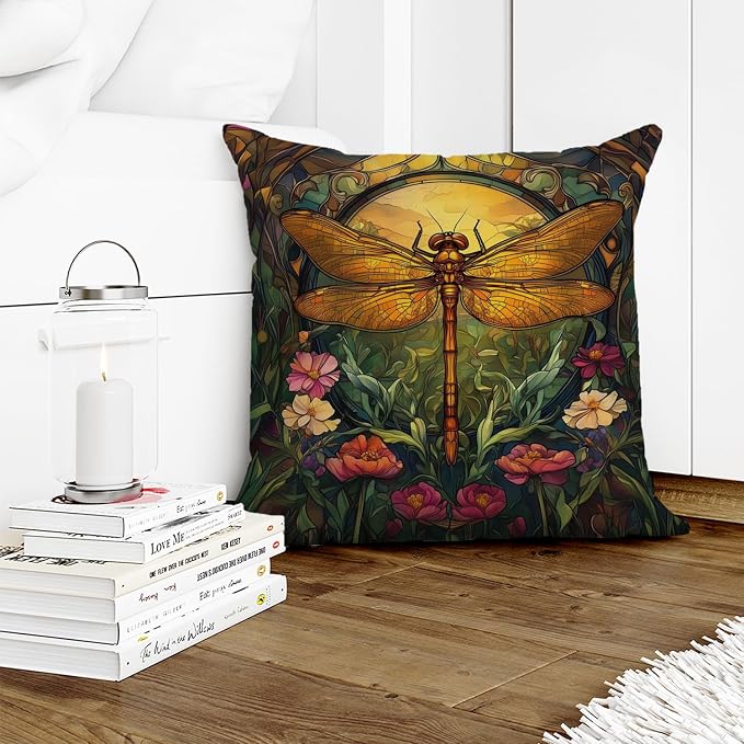 YOU FOUND ME William Morris Abstract Vintage Floral Dragonfly Design Throw - Image 8