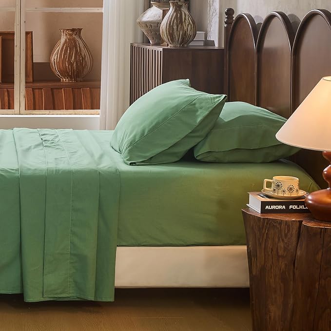100% Linen Sheet Set Cal King Size Extra Deep Pocket Fits 18-24 Inch Mattress by overket