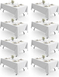 Pureegg Rectangle Table Cloth 60" x 84" – 8 Packs, Durable Polyester Tablecloth by Pureegg