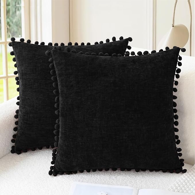 CaliTime Throw Pillow Covers Decorative 20 X 20 Inches Pack of 2 Cozy Solid by CaliTime