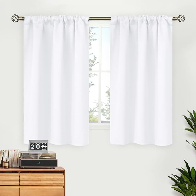 BGment White Curtains 48 Inches Length by BGment