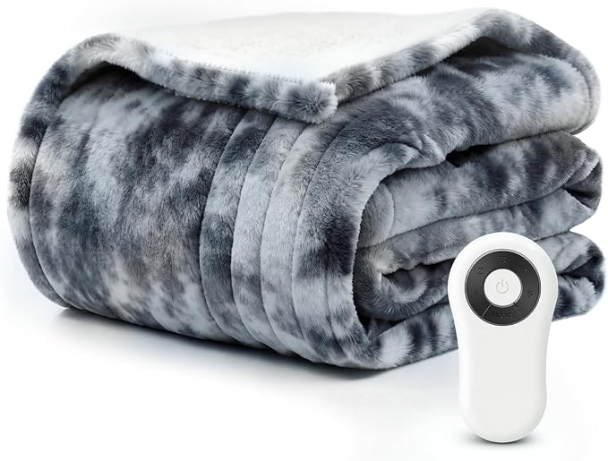 Heated Blanket Electric Throw Blanket 50"x60" Fast Heating Electric Blanket by WATOFT
