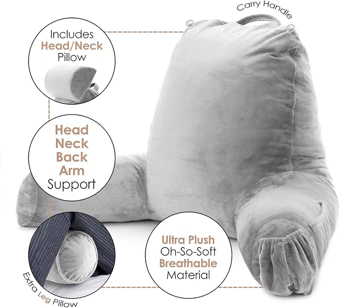 Nestl Reading Pillow with Shredded Memory Foam Includes 2 Neck and Lumber - Image 5