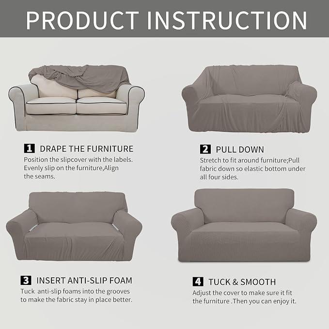 Easy-Going Stretch Sofa Slipcover 1-Piece Sofa Cover Furniture Protector Couch - Image 8