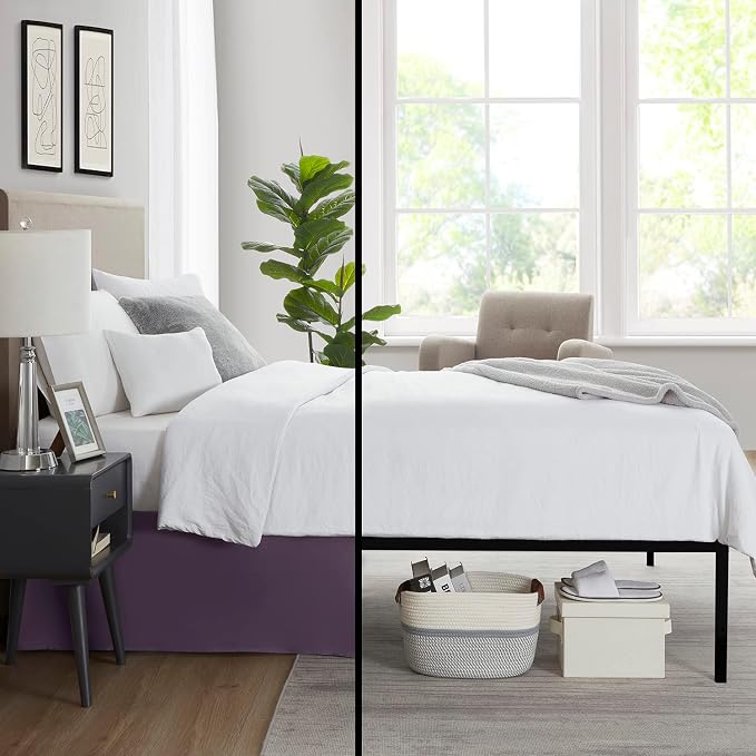 Nestl Dark Purple Twin XL Bed Skirt - Image 6