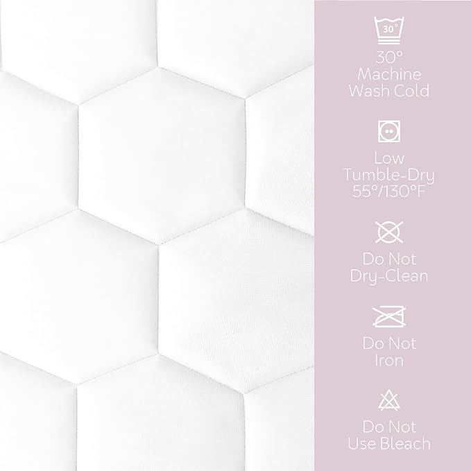 Hearth & Harbor 2 Pack Full Size Quilted Fitted Mattress Pad Cover, 100% - Image 7