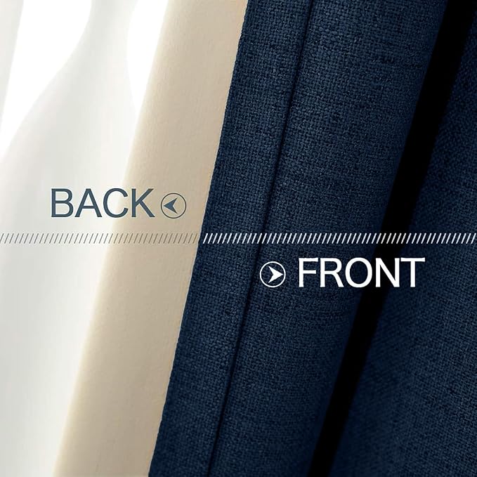 MIULEE 100% Blackout Linen Textured Curtains - Image 6