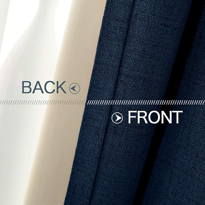 MIULEE 100% Blackout Linen Textured Curtains - Image 6