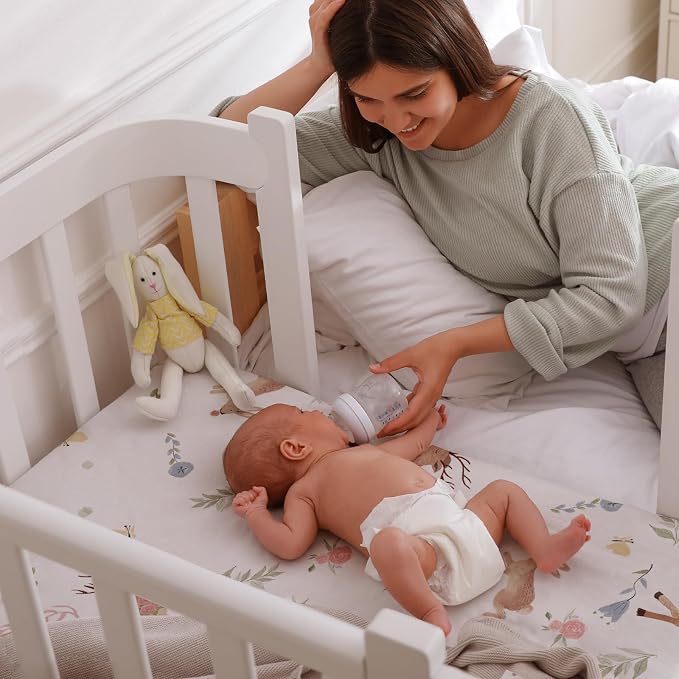 Gllquen Baby Bassinet Sheets 4 Pack, Breathable Cozy Fitted Mattress Sheet - Image 9