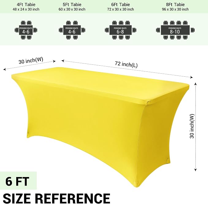 Obstal 6 Pack Stretch Spandex Table Covers - Image 4