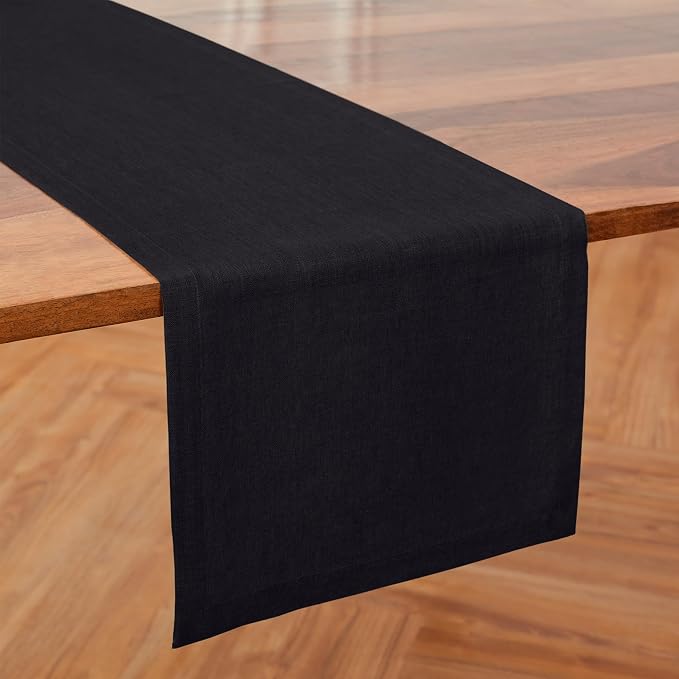 Solino Home Linen Black Table Runner 120 Inches Long by SolinoHome