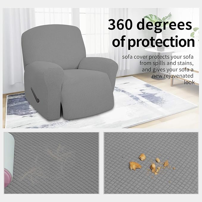 Easy-Going 4 Pieces Oversized Recliner Stretch Sofa Slipcover Sofa Cover - Image 3