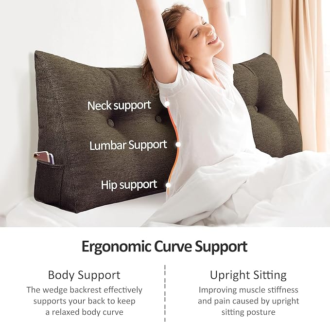 Wedge Headboard Pillow Dorm Room Reading Pillow Back Support - Image 2