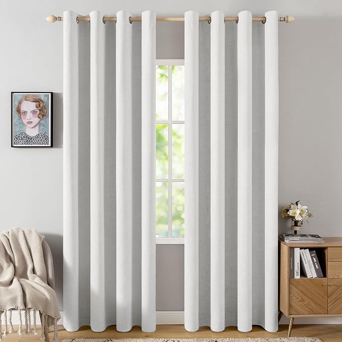 MIULEE 90 Inches Linen Textured Curtains by MIULEE