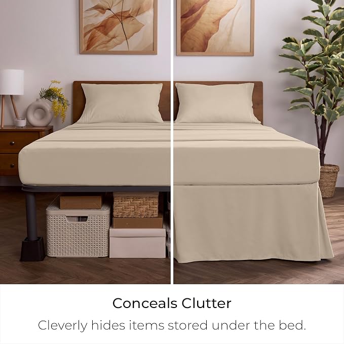 Mellanni Bed Skirt Cal King Size- Bed Skirting - Image 3