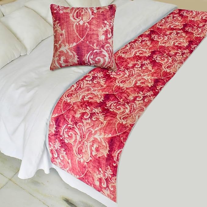 The HomeCentric King/Queen/Twin Pink Luxury CA King 86"x18" Bed Runner Without by TheHomeCentric