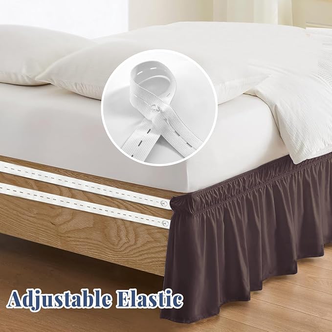 Full Bed Skirt, Elastic Wrap Around Bed Skirt Full Size, Bed Skirts - Image 4