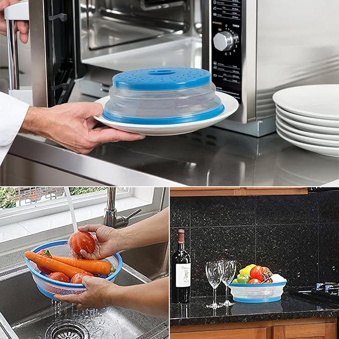 Collapsible Microwave Splatter Cover, 10.5 Inch, Microwave Plate Cover - Image 8