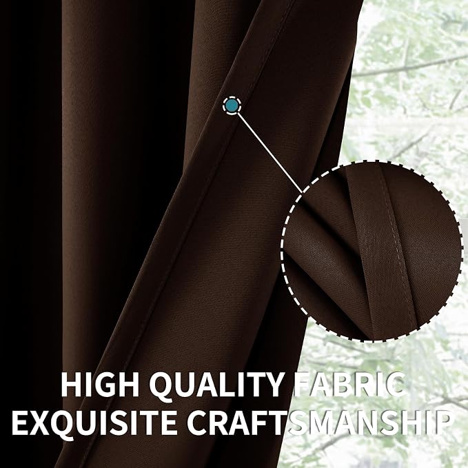 BGment Brown Blackout Curtains 36 Inch Length - Image 5