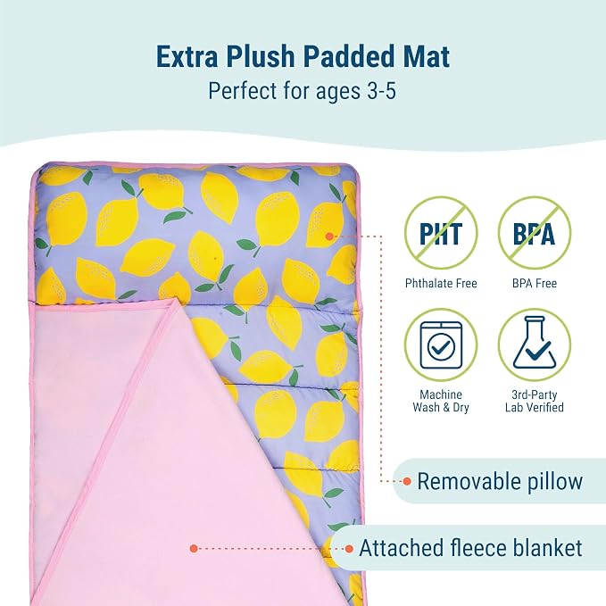 Wildkin 43-inch Kids Nap Mat – Soft Microfiber Toddler Sleeping Mat - Image 2