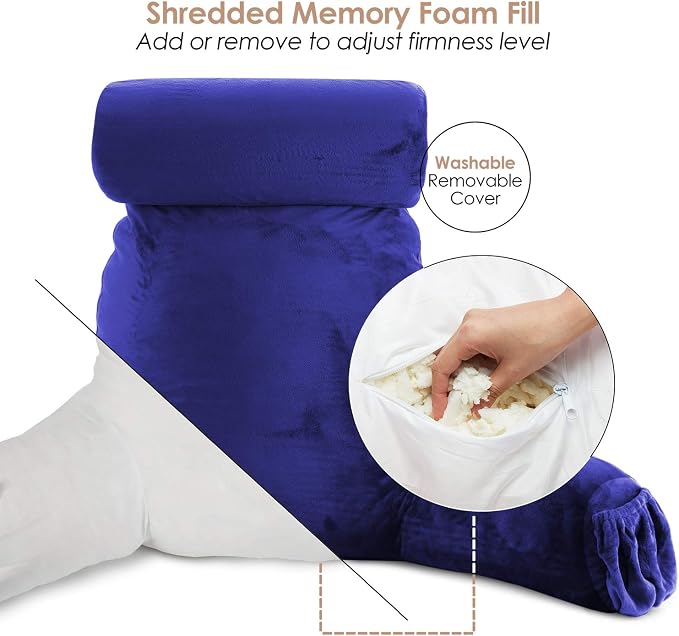 Nestl Reading Pillow with Shredded Memory Foam Includes 2 Neck and Lumber - Image 5