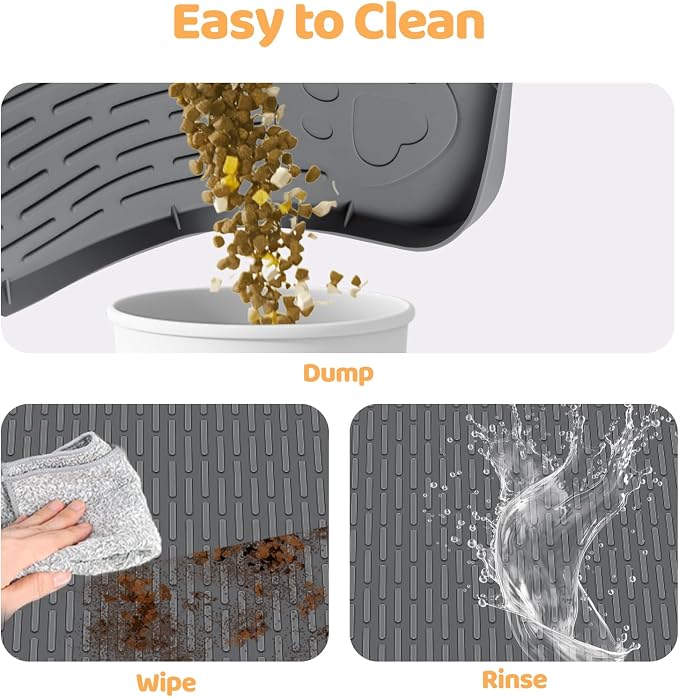 Dog Food Mat, Extra Large 34" x 22" Silicone Pet Feeding Mat - Image 5
