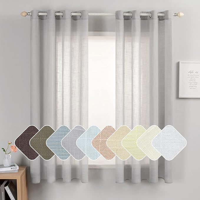 MIULEE Natural Linen Semi Sheer Window Curtains by MIULEE