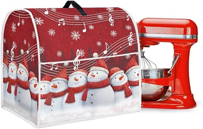 Christmas Stand Mixer Cover 4.5-5 Quart Kitchen Mixer Cover Snowman Food - Image 3