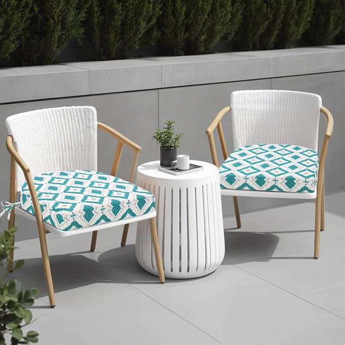 idee-home Outdoor Chair Cushions Set of 2, Thick 17" x 17" x 3" Outdoor Seat - Image 6