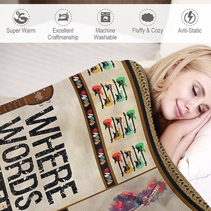 Guitar Blanket Guitar Gifts for Boys Men Music Throw Blanket for Kids Adults - Image 6
