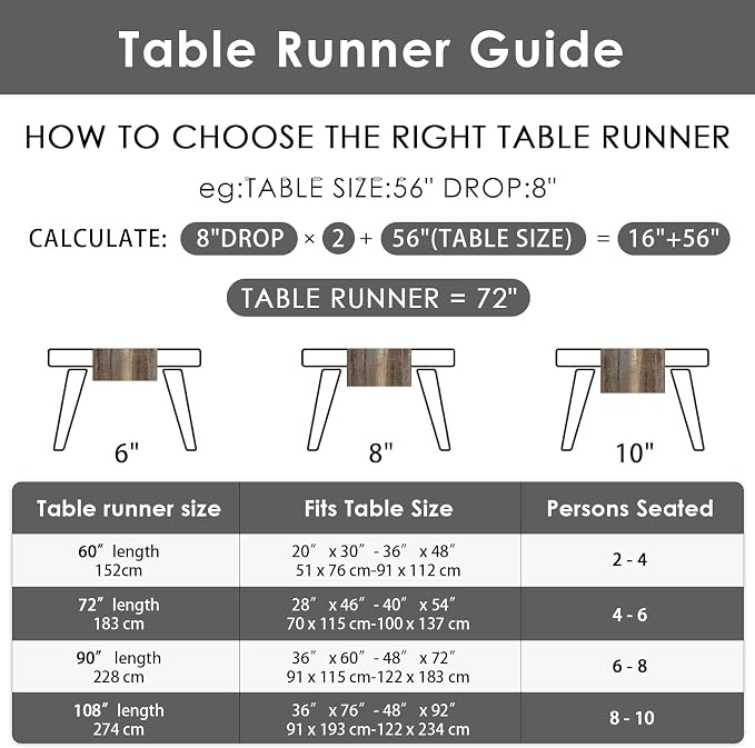 Emvency Farmhouse Table Runner, Abstract Grey and Dark Brown Art Painting - Image 7
