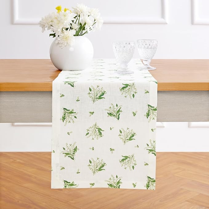 Solino Home Lily Floral Print Table Runner 60 inch by SolinoHome