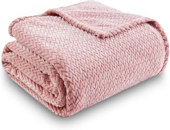 NEWCOSPLAY Super Soft Throw Blanket Dusty Pink Premium Silky Flannel Fleece - Image 9