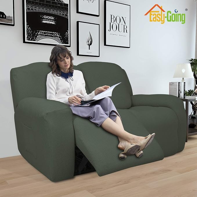 Easy-Going 6 Pieces Recliner Loveseat Stretch Sofa Slipcover Sofa Cover - Image 2