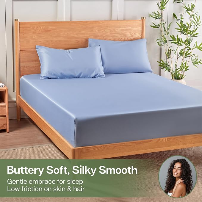 MR&HM Twin XL Fitted Sheet Only, Ultra-Soft Rayon Derived from Bamboo & - Image 4