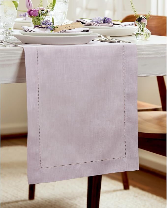 Solino Home Linen Lilac Table Runner 156 Inches Long - Image 2