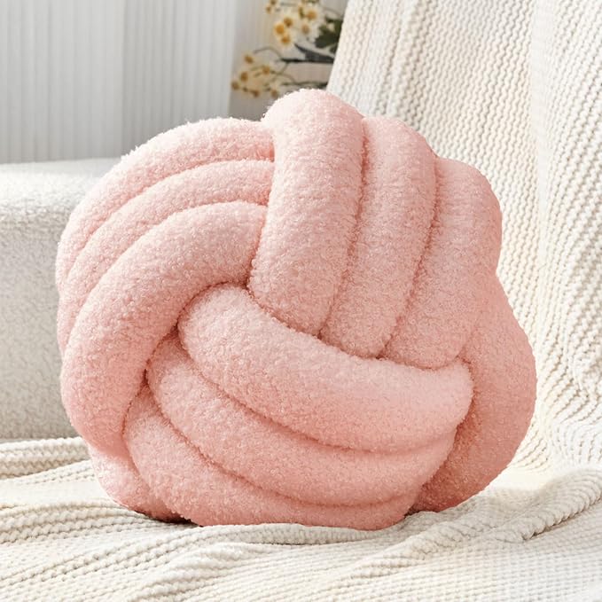 Petrella Knot Pillow Throw Pillows Ball Round Throw Pillows Home Decor Cushion by Petrellatoy
