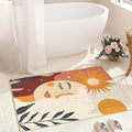 2x3 Sun and Moon Entryway Area Rug Beige Yellow Bathroom Rug Non Slip Machine by Unknown